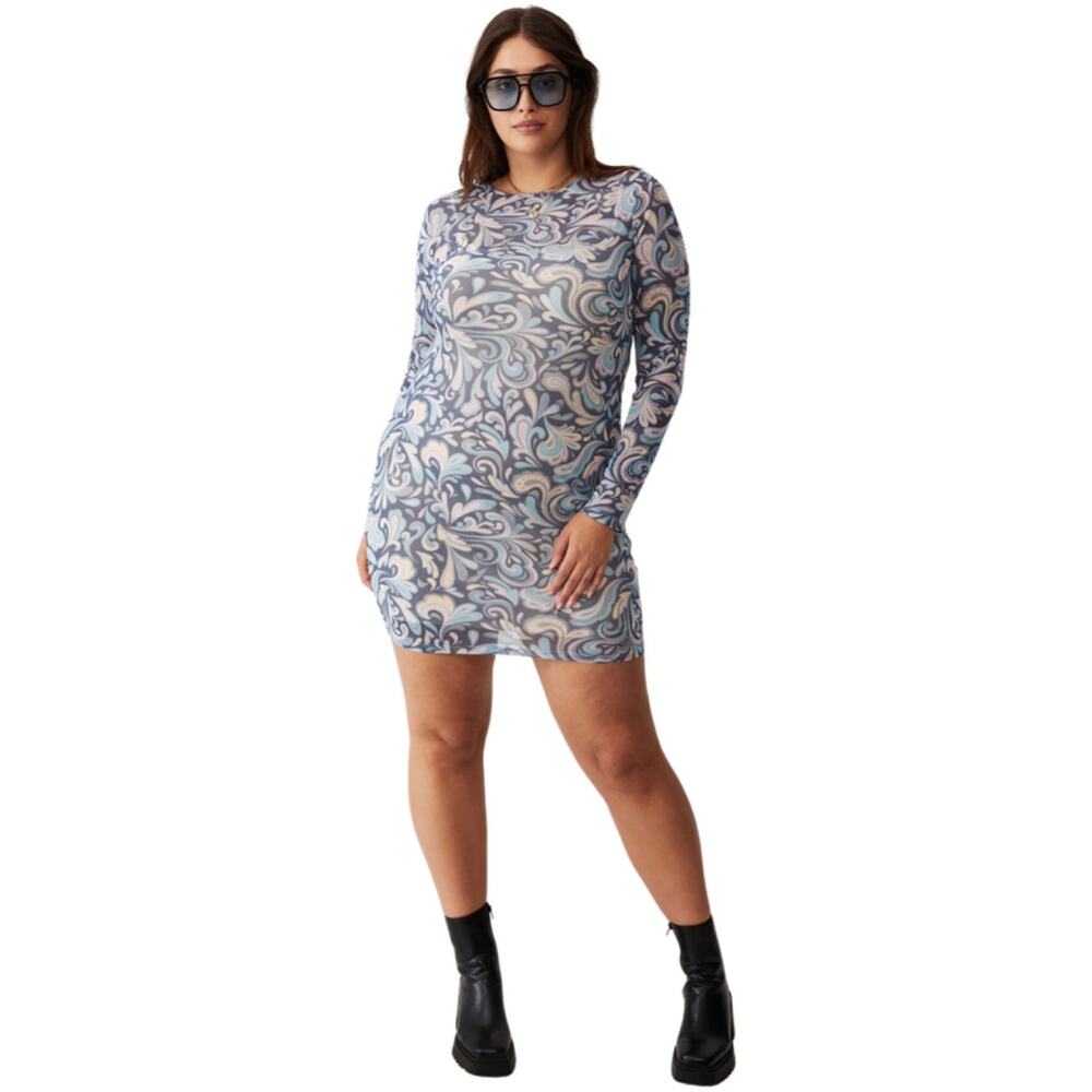 COTTON ON Long Sleeve Mesh Mini Dress XS